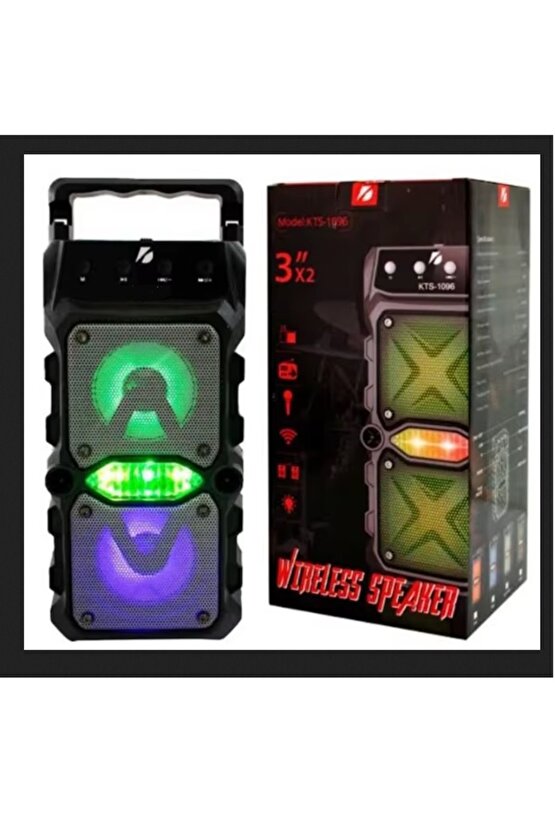 BLUETOOTH SPEAKER KABLOSUZ ŞARJLI HOPARLÖR LED IŞIKLI PARTY BOX SES BOMBASI