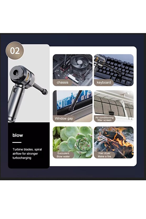 ŞARJLI KABLOSUZ MİNİ ARAÇ SÜPÜRGESİ 100W 15000PA YÜKSEK VAKUM MAKİNESİ HURÇ ŞİŞME YATAK VAKUMLAMA