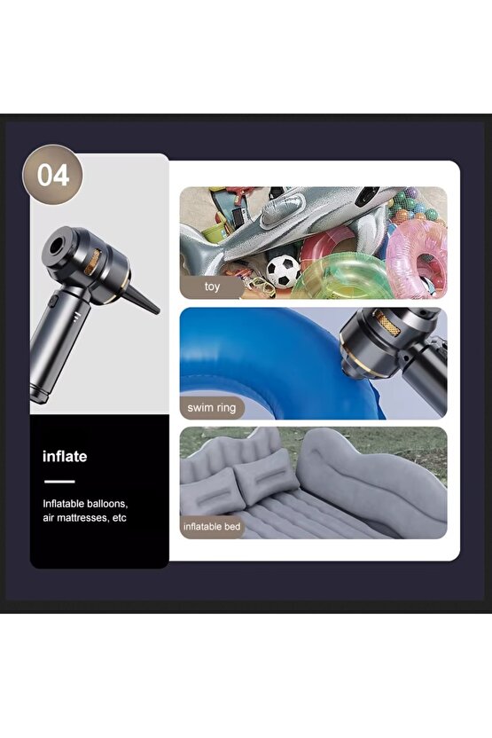 ŞARJLI KABLOSUZ MİNİ ARAÇ SÜPÜRGESİ 100W 15000PA YÜKSEK VAKUM MAKİNESİ HURÇ ŞİŞME YATAK VAKUMLAMA