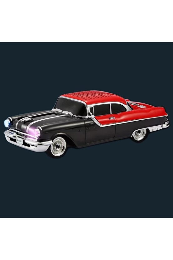 NOSTALJİK ARABA ŞARJLI LED IŞIKLI KABLOSUZ HOPARLÖR BLUETOOTH SPEAKER  FM RADYO SD KART USB