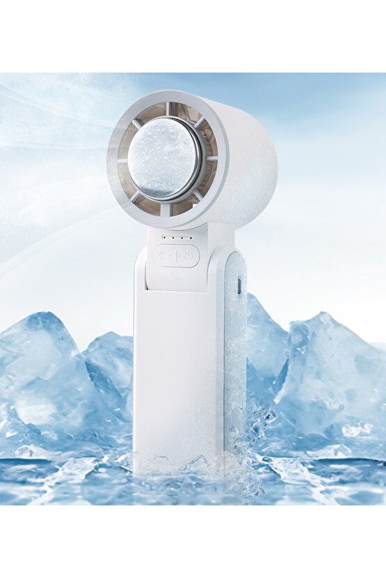 ŞARJLI EL FANI LED GÖSTERGELİ MİNİ KLİMA SERİNLETİCİ VANTİLATÖR BOYUN ASKI İPLİ KATLANABİLİR