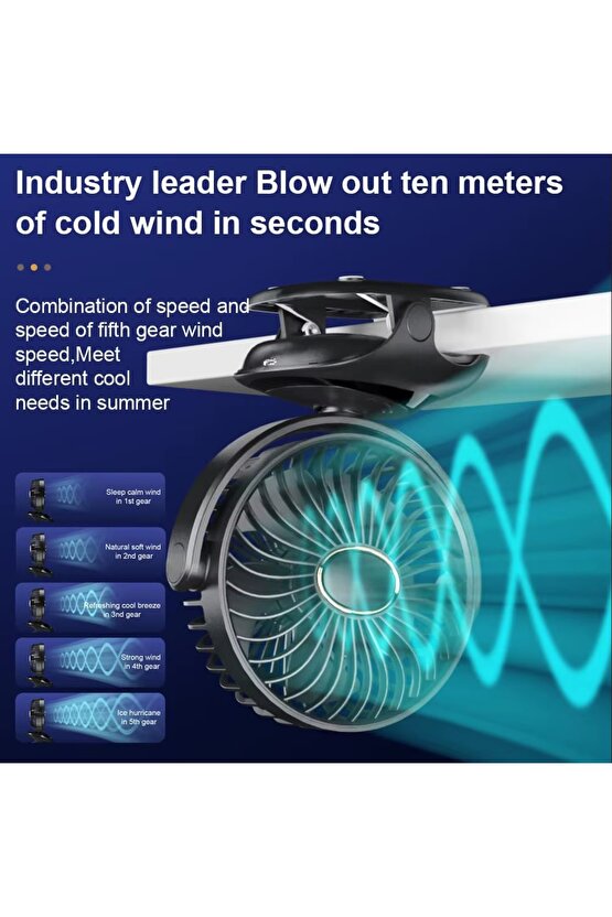 MANDALLI ŞARJLI FAN MİNİ KLİMA VANTİLATÖR EV ARAÇ BEBEK ARABASI LED EKRANLI SERİNLETİCİ FAN