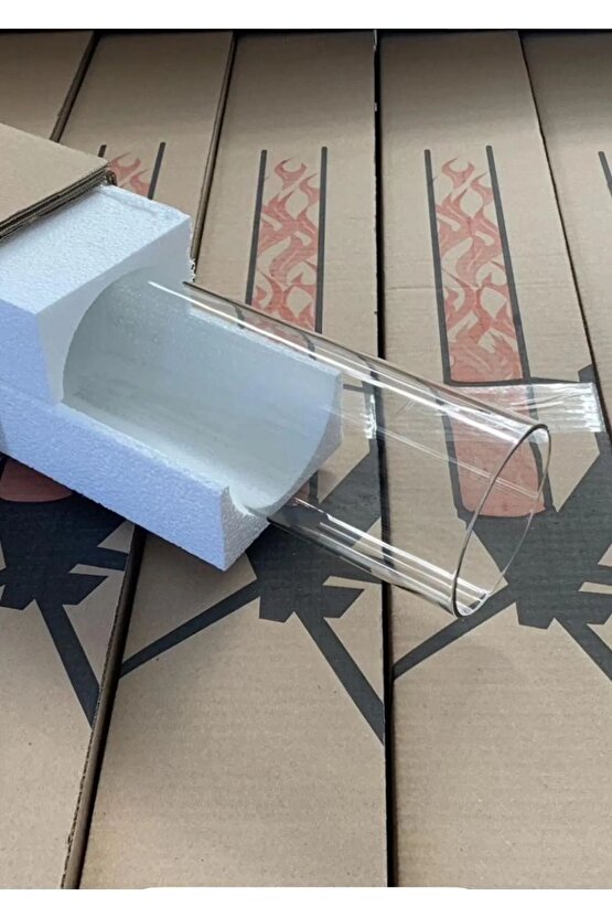 30x10x2,2 cm PELET SOBA CAMI KÜÇÜK BOY 30CM SOBA CAMI BORU TİPİ CAM PELET SOBASI CAM BORU