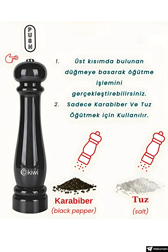 Pilli Seramik Otomatik Ayarlanabilir Tuz Karabiber Değirmeni Kuru Baharat Öğütücü (HEDİYELİK)