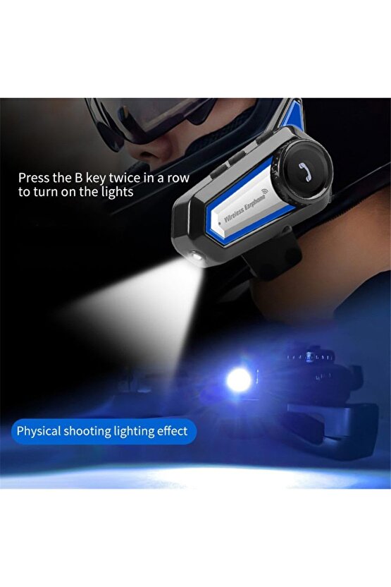 BT31 İNTERCOM SU GEÇİRMEZ FENERLİ BLUETOOTH MOTORSİKLET KULAKLIĞI MOTOSİKLET İNTERKOM KASK KULAKLIK