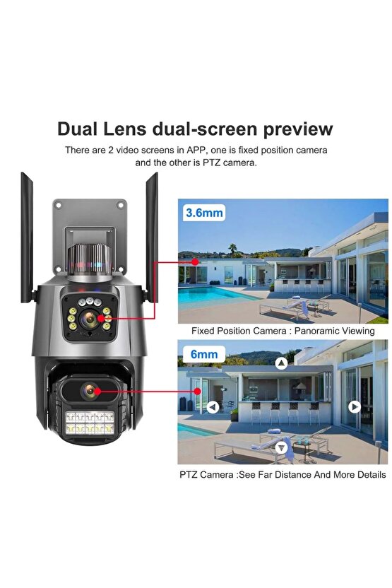 6MP 4K ULTRA HD GECE GÖRÜŞLÜ KAMERA WİFİ İOS ANDROİD UYUM EV VE İŞYERİ SPEED DOME GÜVENLİK KAMERASI