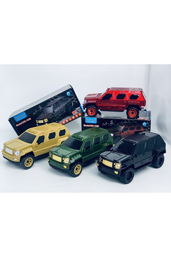 Ws-1869 Jeep Oto Tasarımlı Bluetooth Hoparlör Sd Kart Usb Fm Radyolu Kablosuz Speaker