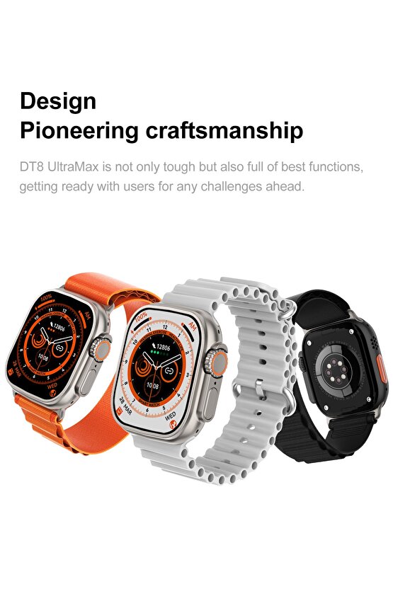 Dt8 Ultra Max 49mm Ios Android Uyumlu Akıllı Saat Bt Arama Cevaplama Özellikli 2,1inç Hd Tam Ekran