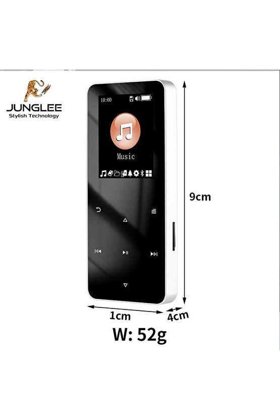 Bluetooth Lu Mp3 Mp4 Çalar Fm Radyolu Şarjlı Mp4 Player Dahili Hoparlör 8gb Hafızalı Ses Kaydı