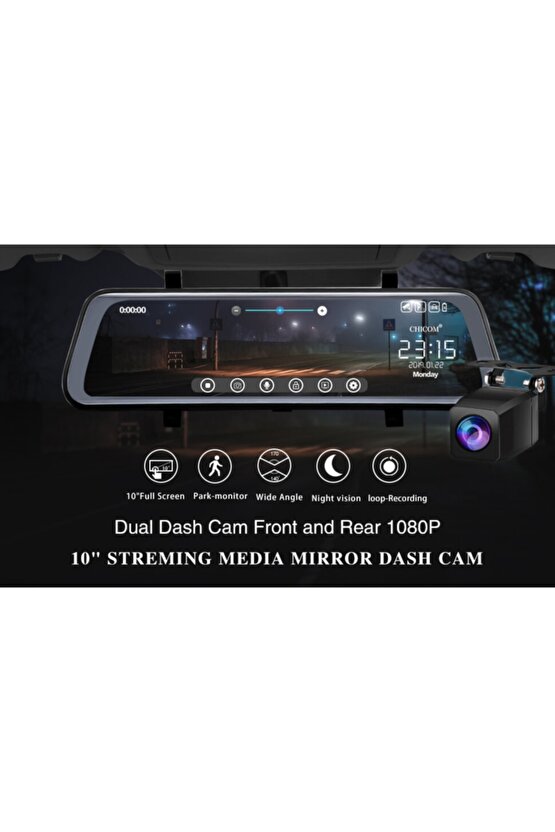 Dikiz Aynası Araç Kamerası 7 Inç Full Hd 1080p Ekranlı + Geri Görüş Kamerası