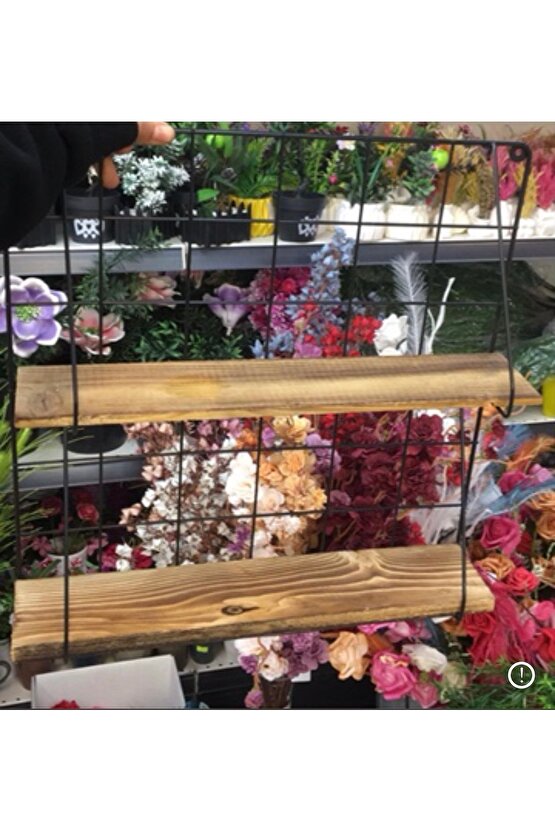 İKİLİ AKŞAP RAFLI METAL DUVAR DEKORASYON PANOSU