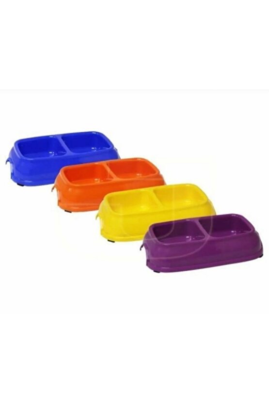 Renkli ikili plastik mama kabı