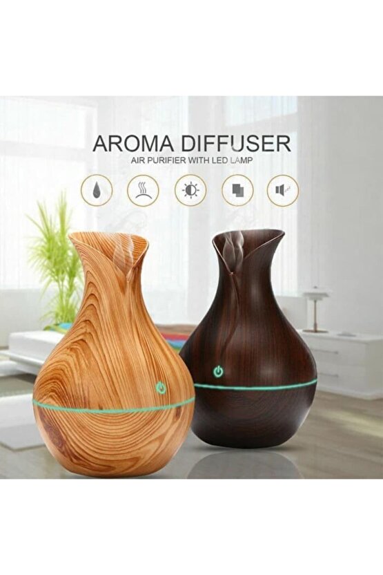 Ultrasonic Aroma Terapi Oda Hava Nemlendirici Led Işıklı Humudifier
