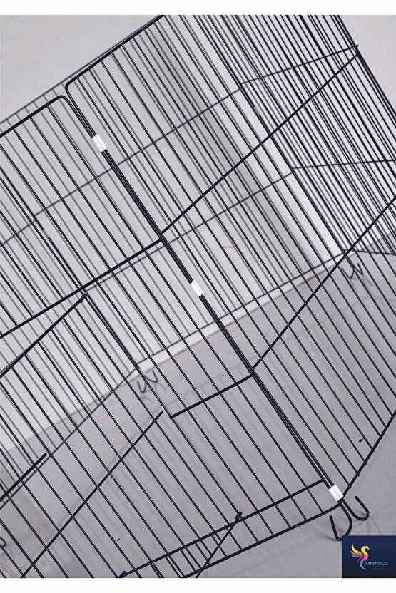 Metal Köpek Oyun Alanı 6 Parça Siyah 75x70 Katlanabilir