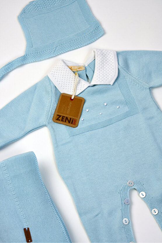 Yeni Doğan 5li Örme Triko Tulum Set (Özel Kutulu)