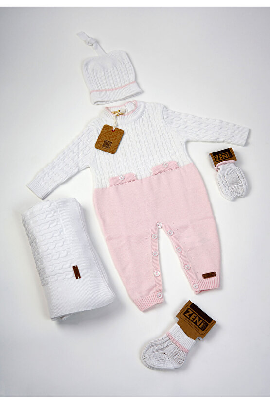 Yeni Doğan 5li Örme Triko Tulum Set (Özel Kutulu)