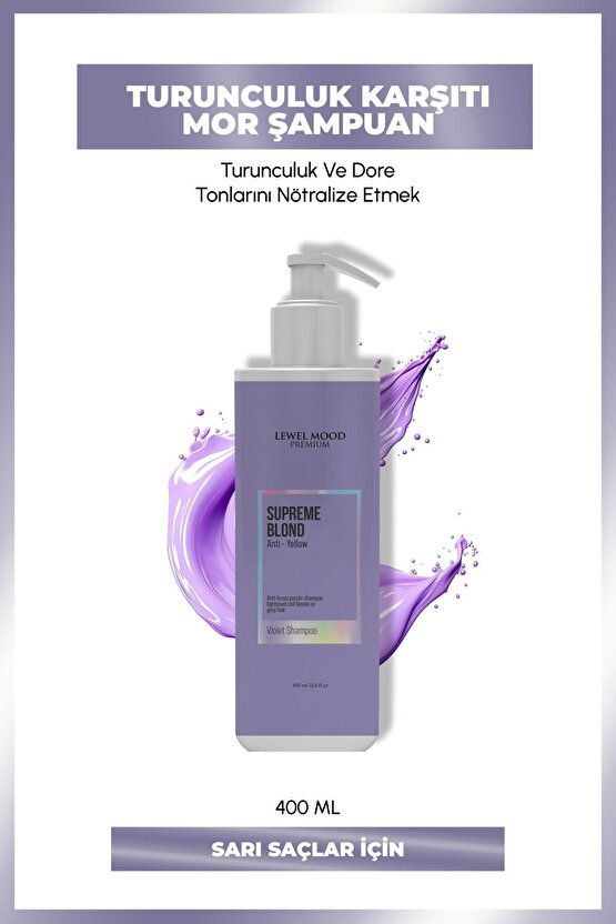 Supreme Blond Turunculuk Karşıtı Saç Bakım Şampuanı (Mor Şampuan)