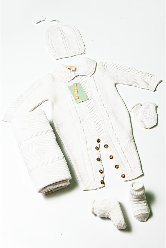 Yeni Doğan 5li Örme Triko Tulum Set