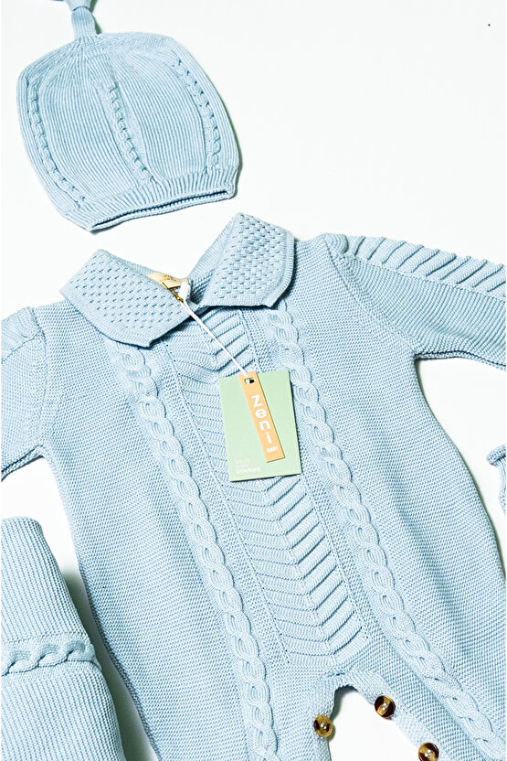 Yeni Doğan 5li Örme Triko Tulum Set