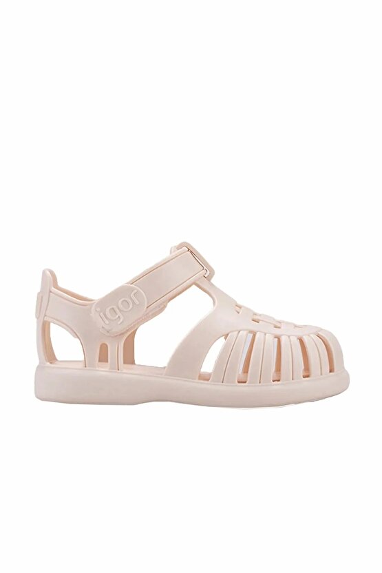 Tobby Solid Bebek Krem Sandalet