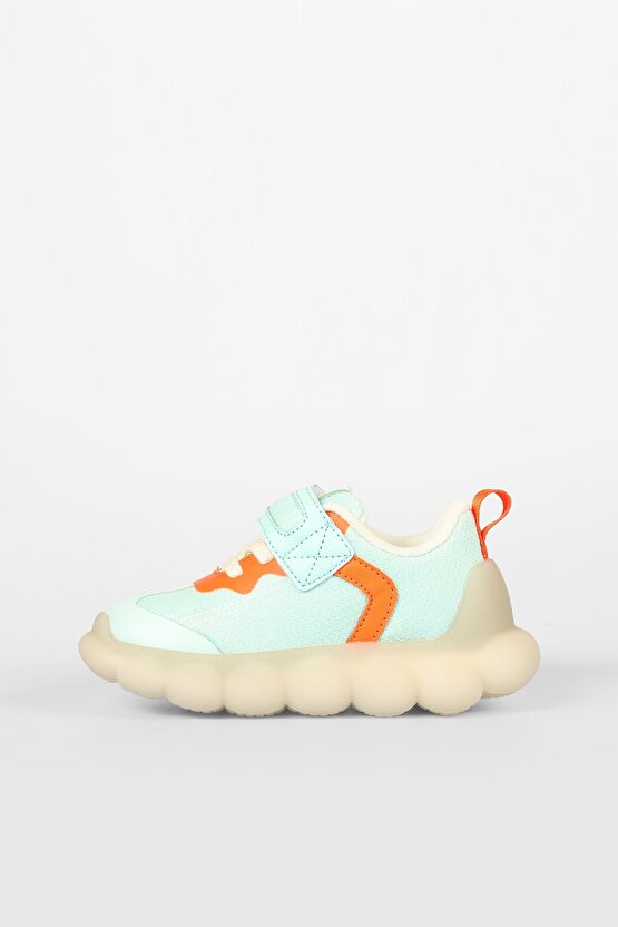 Unisex Çocuk Bread Işıklı Mint Yeşil-Turuncu Sneaker