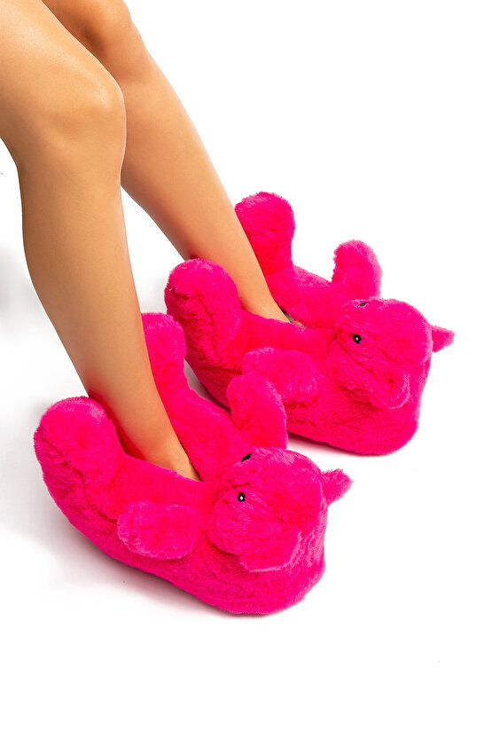 Pookie Kadın Hayvanlı Panduf Fuşya 3641