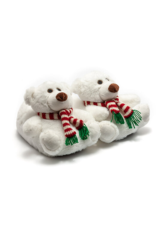 Kutup Kadın Hayvanlı Panduf Beyaz 3641