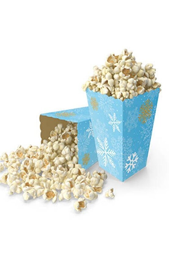 Pop Corn Kutusu Frozen Elsa Patlamış Mısır Kutusu 8 Li Karlar Ülkesi Doğum Günü Parti Malzemeleri