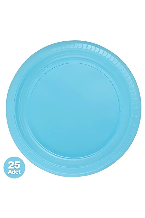 Bebek Mavi Plastik Tabak 25 Adet