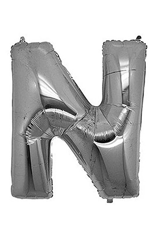 N Harf Silver Folyo Balon Harfli Balon 100 Cm Dev Boy