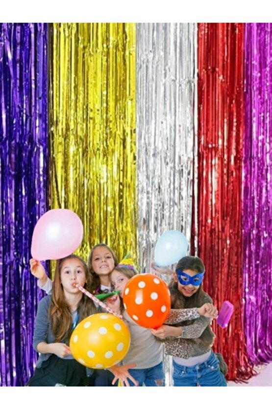 Kırmızı Parti Kutlama Arka Fon Kapı Perdesi Metalize 90x240cm