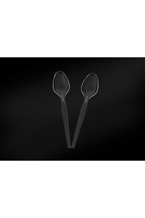 Plastik Kaşık Lüks Şeffaf 100 Adet - Kristalize Sert
