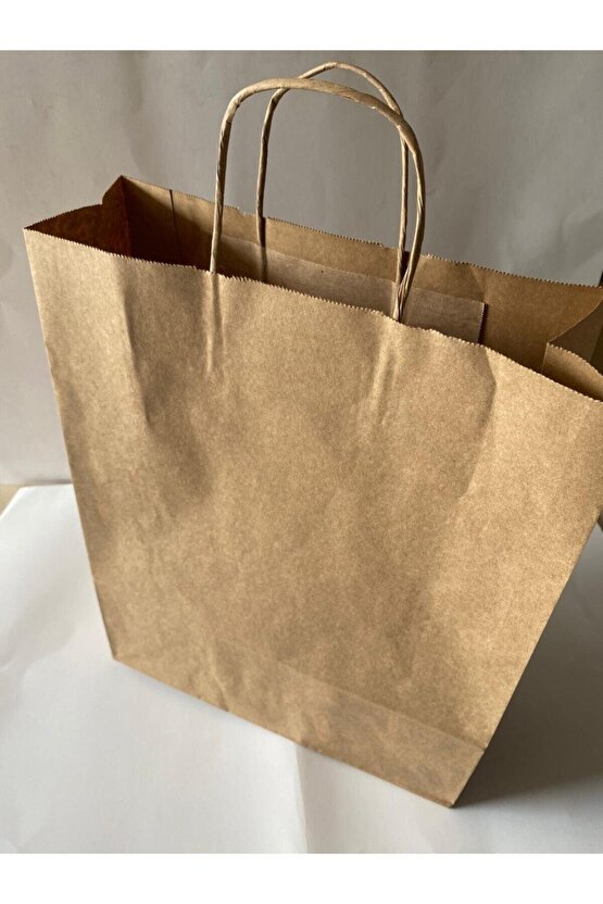 Burgu Saplı Kraft Çanta-kraft Poşet (25 Adet) 41-31-12