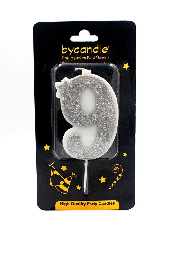 Simli Gri Rakam Mum-9