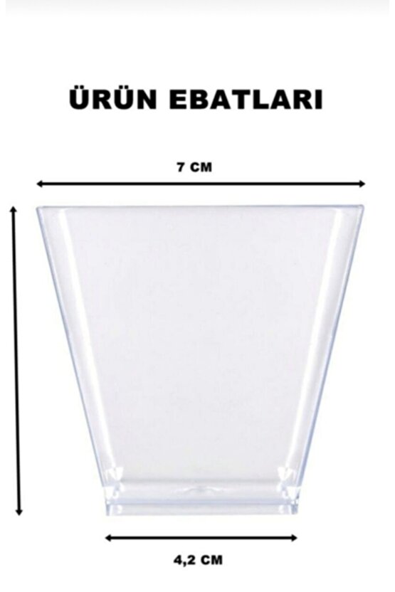 Kristal Plastik Akrilik Prizma Kübik Kase 200cc 24 Adet - Kapaksız