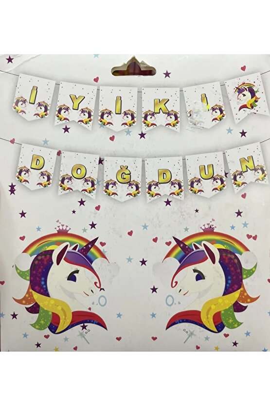 İyi ki Doğdun Banner Unicorn Ponny