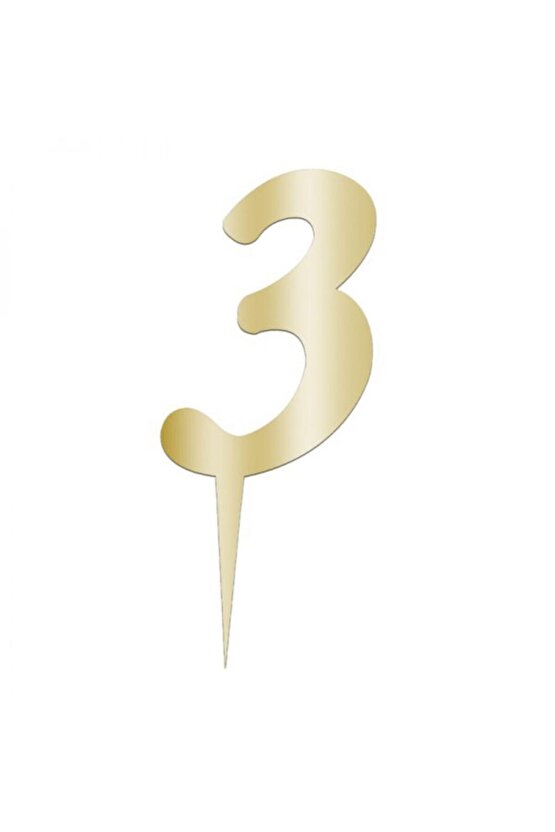 Sarı Renkli Rakam Pasta ve Kek Pleksi