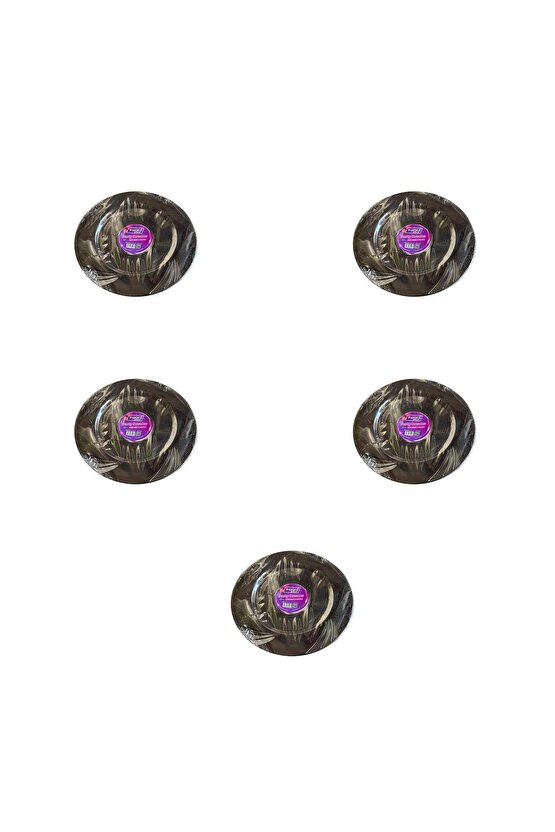 Kullan At Parti Davet Sunum Servis Plastik Sert Mika Tabak - 26 Cm. - Siyah - 6 Adetlik 5 Paket