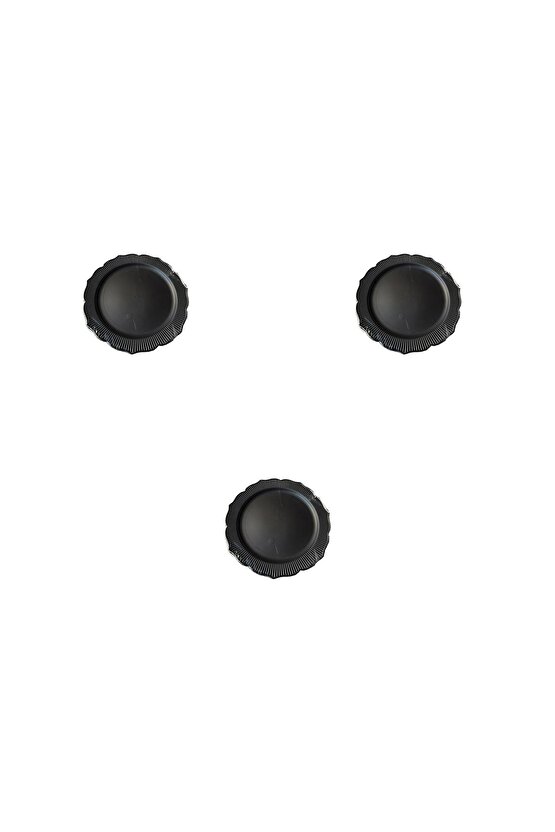 Davet Doğum Günü Parti Sert Plastik Yuvarlak Mika Tabak - 18 Cm. - Siyah - 6lı 3 Paket