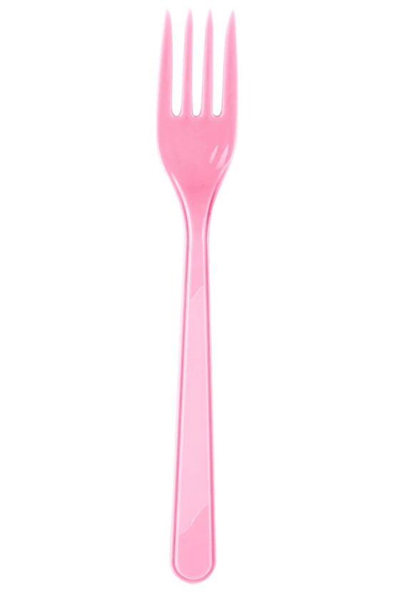 25 Adet Pembe Renkli Çatal Sert Dayanaklı Plastik Lüks Kullan At Doğum Günü Parti Sunum Çatalı