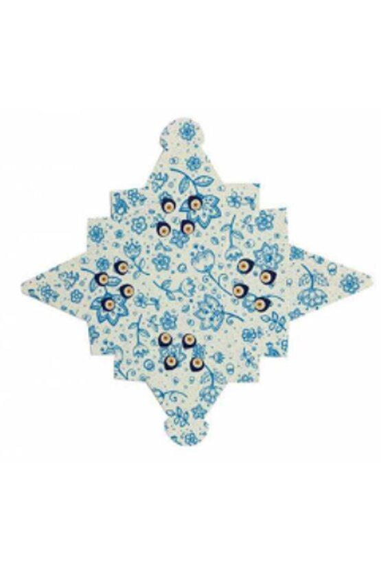 Lokum Kutusu Mavi Desenli Kare 50li Paket