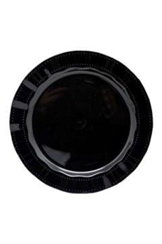 Plastik Sert Lüks Tabak Siyah 22 cm 6 Kişilik
