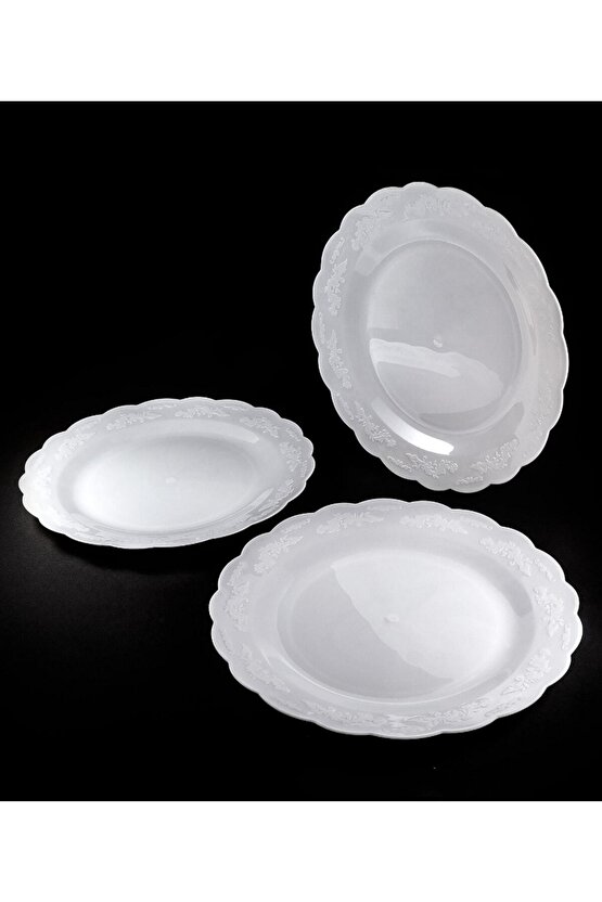 Plastik Tabak Ps 23cm - 6 Adet (1 Paket) Beyaz