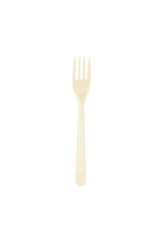 25li Tek Kullanımlık Plastik Çatal Krem