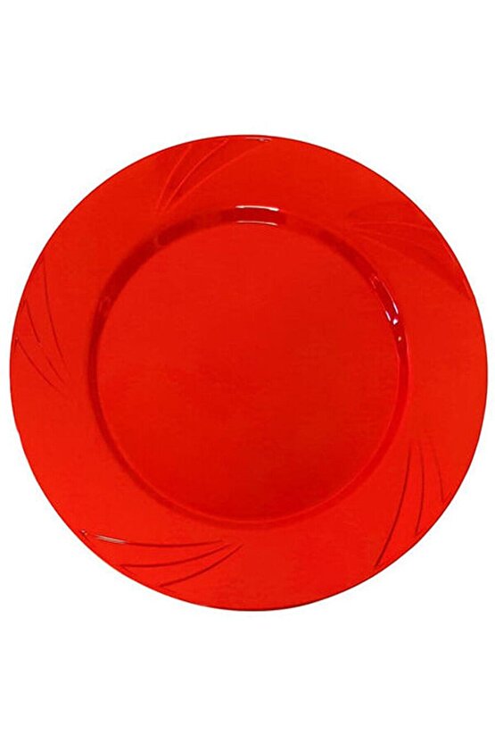 Mini Party Store Kristal Mika Plastik Tabak Kırmızı 6 Lı