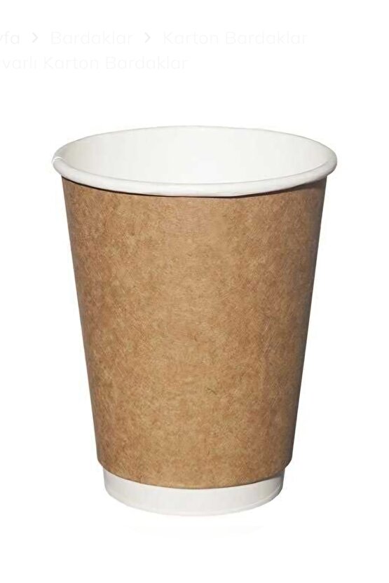 14 oz Kraft Double Wall Karton Bardak(Çift Duvarlı)25 Adet