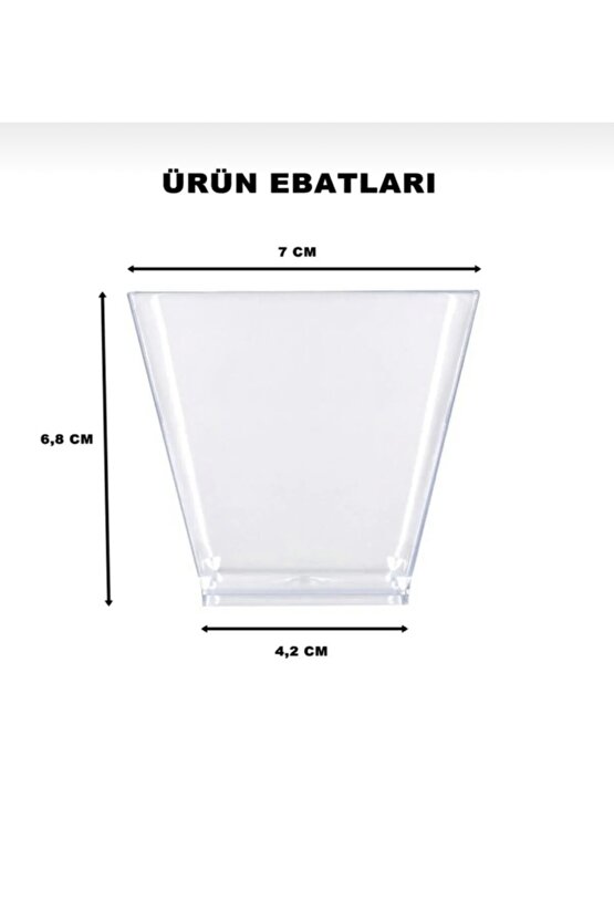 Kristal Plastik Akrilik Prizma Kübik Kase 200 Cc-24 Adet