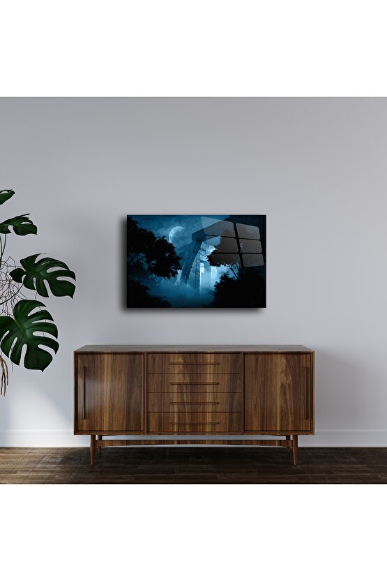 Gizemli Mavi Ay Işığı Tapınağı Duvar Tablosu