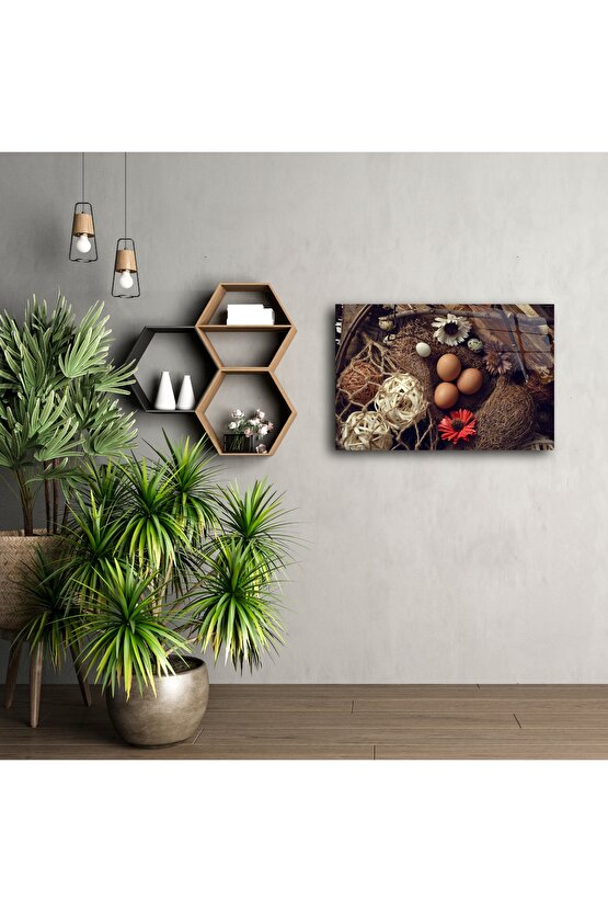 Kurutulmuş Çiçekli ve Hasır Detaylı Doğal Mutfak Dekoru