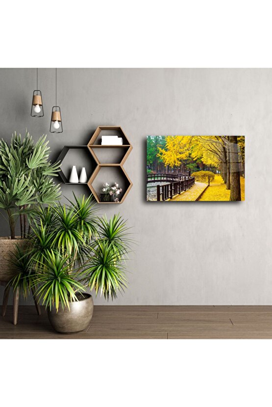 Sonbahar Temalı Cam Tablo